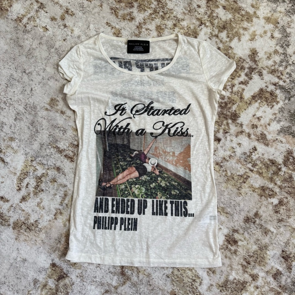 Philipp Plein White Graphic Tee
